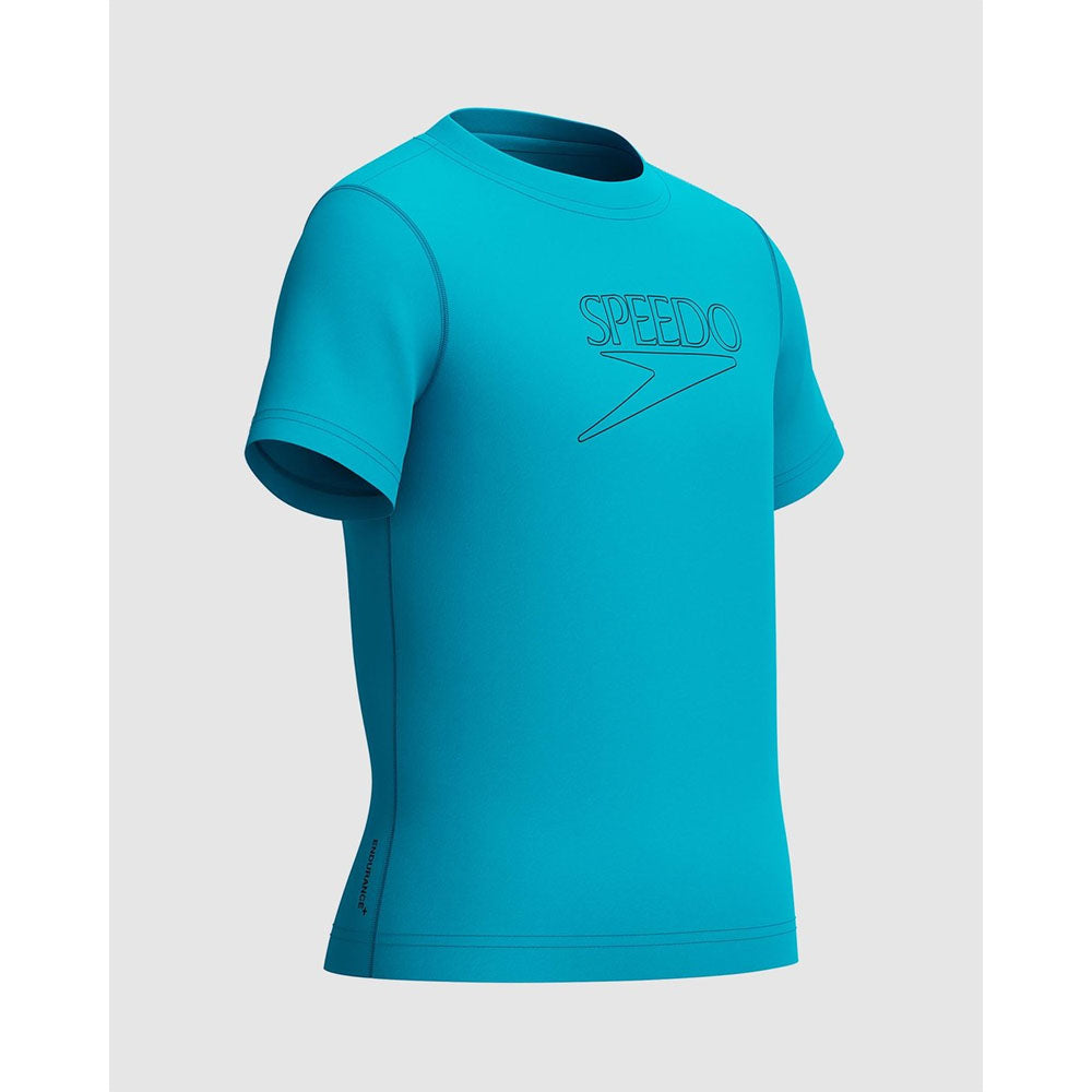 Speedo Junior Classic Logo Short Sleeve Rashguard