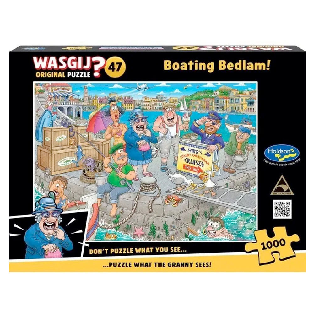 Wasgij Original 47, Boating Bedlam - Puzzle unico da 1000 pezzi per adulti - Puzzle per adulti colorato, puzzle, impegnativo e stimolante - 100% cartone riciclato 1000 pezzi puzzle - Jumbo