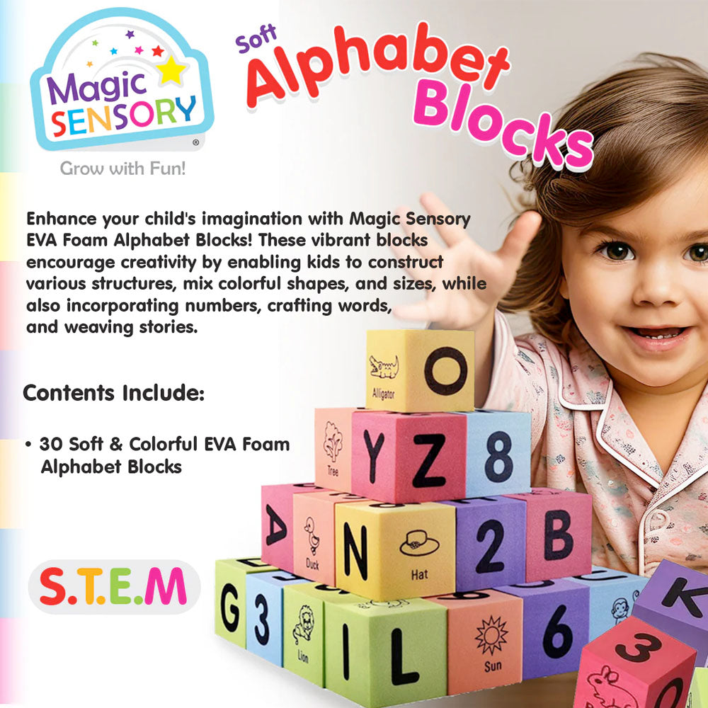 Magic Sensory Alphabet And Number Foam Blocks