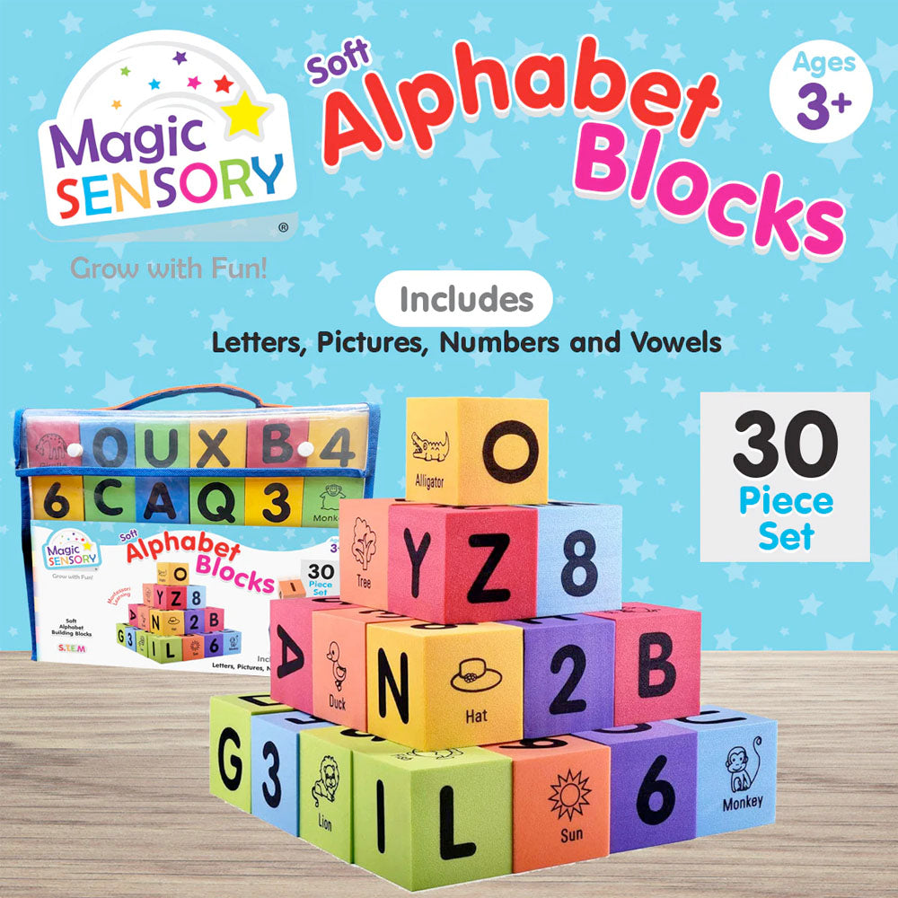 Magic Sensory Alphabet And Number Foam Blocks