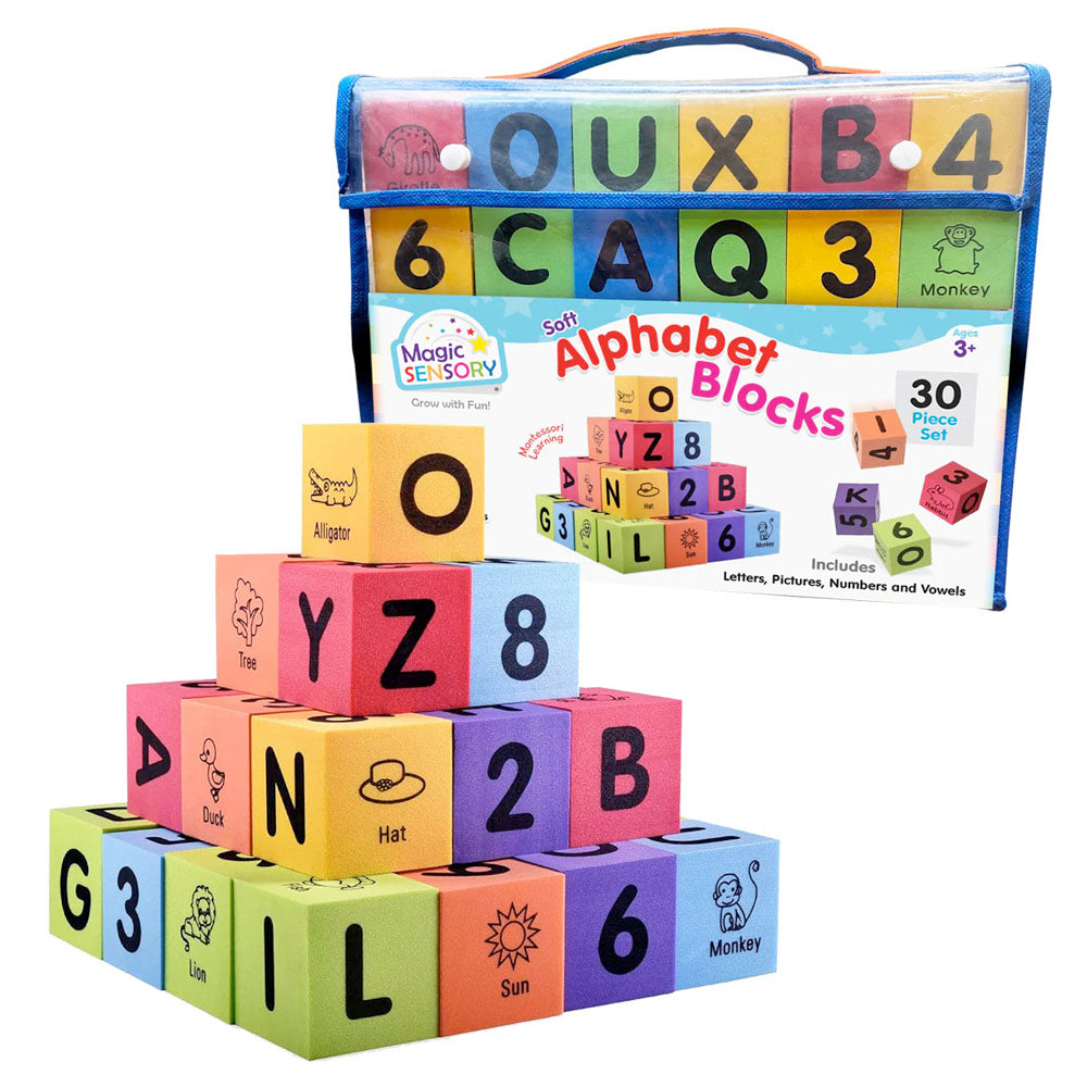Magic Sensory Alphabet And Number Foam Blocks