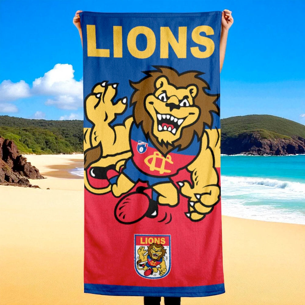 AFL Jumbo Beach Towel - Brisbane Lions