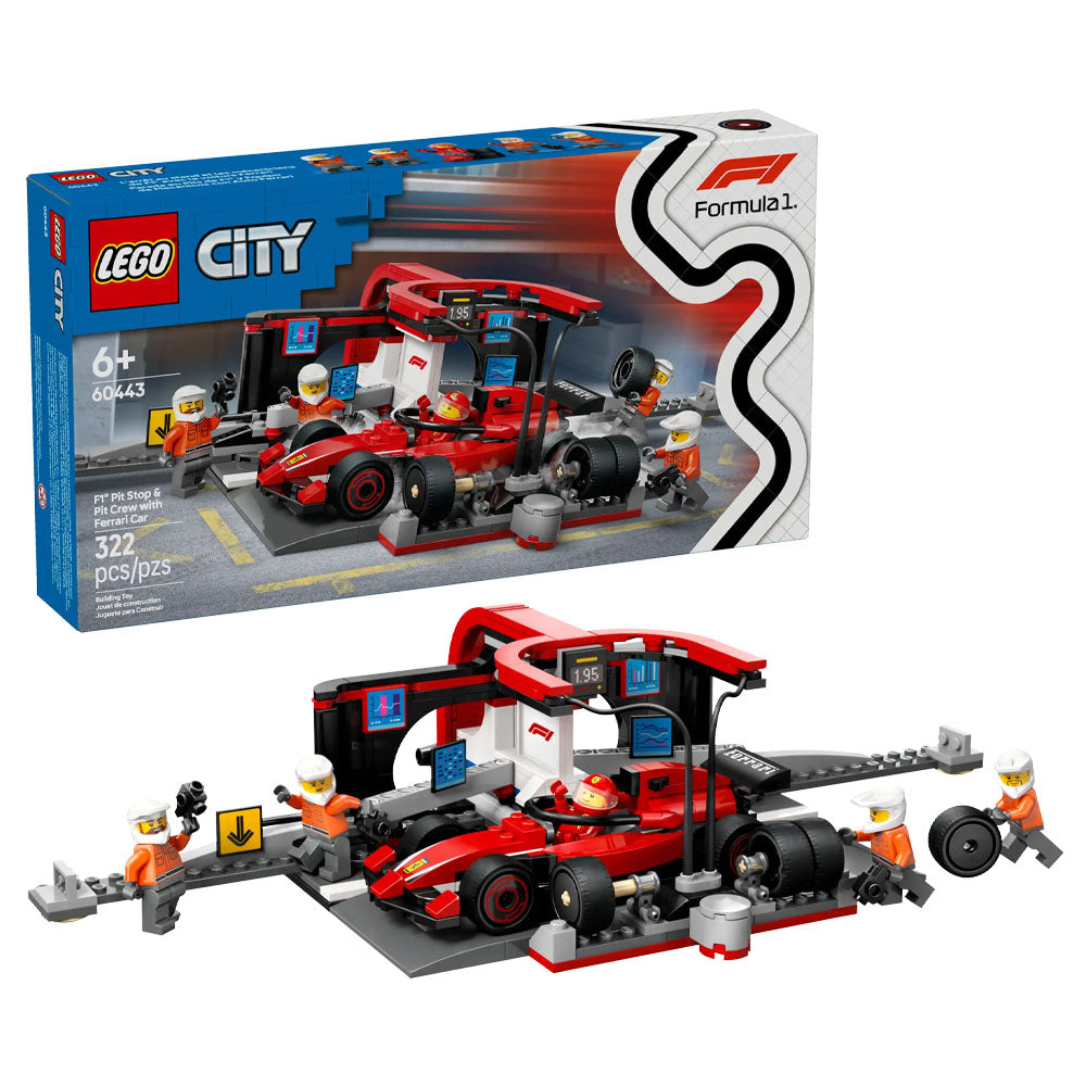LEGO City F1 Pit Stop & Pit Crew with Ferrari Car - 60443