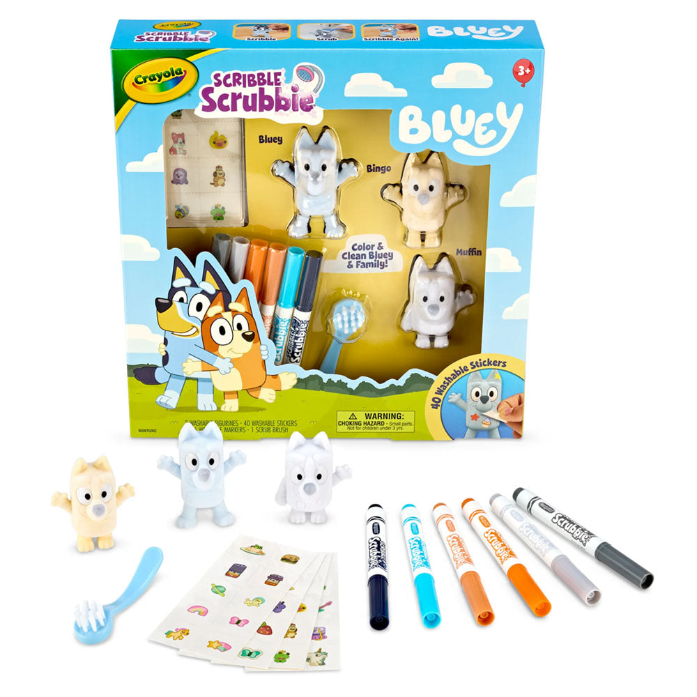 Crayola Bluey Scribble Scrubble 3 Character Set