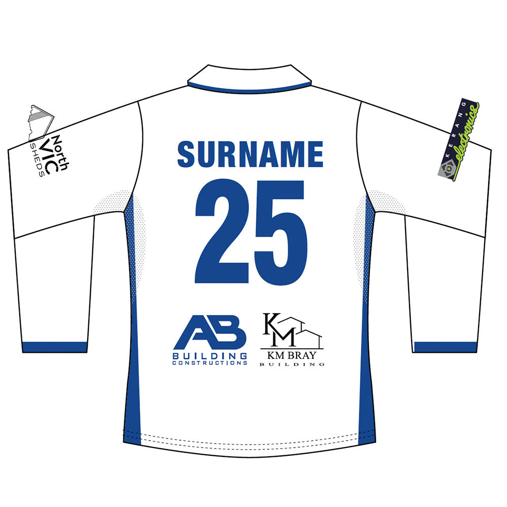 Loco Kids White Long Sleeve Playing Shirt Murrabit Cricket Club