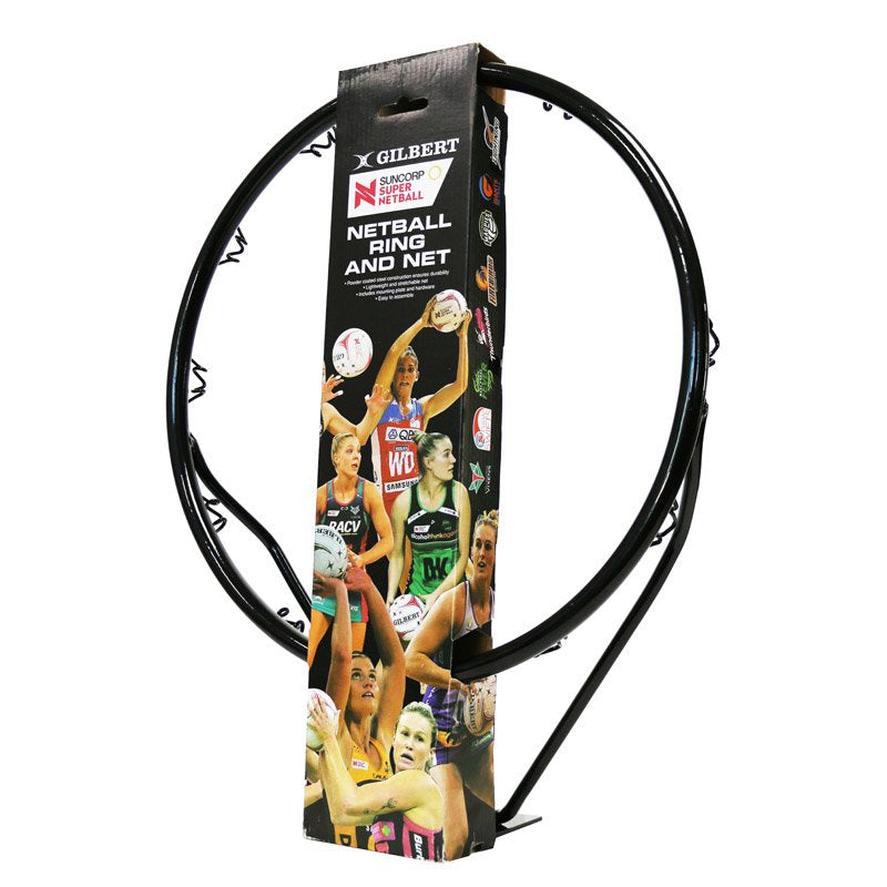 GILBERT SUPER NETBALL RING AND NET BLACK