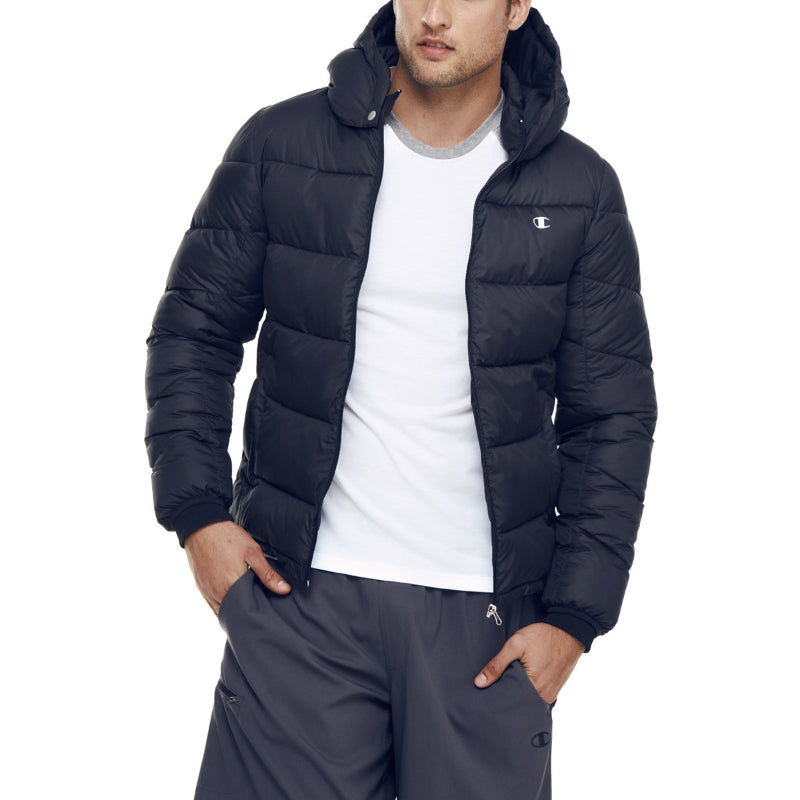 CHAMPION MENS PUFFER JACKET BLACK