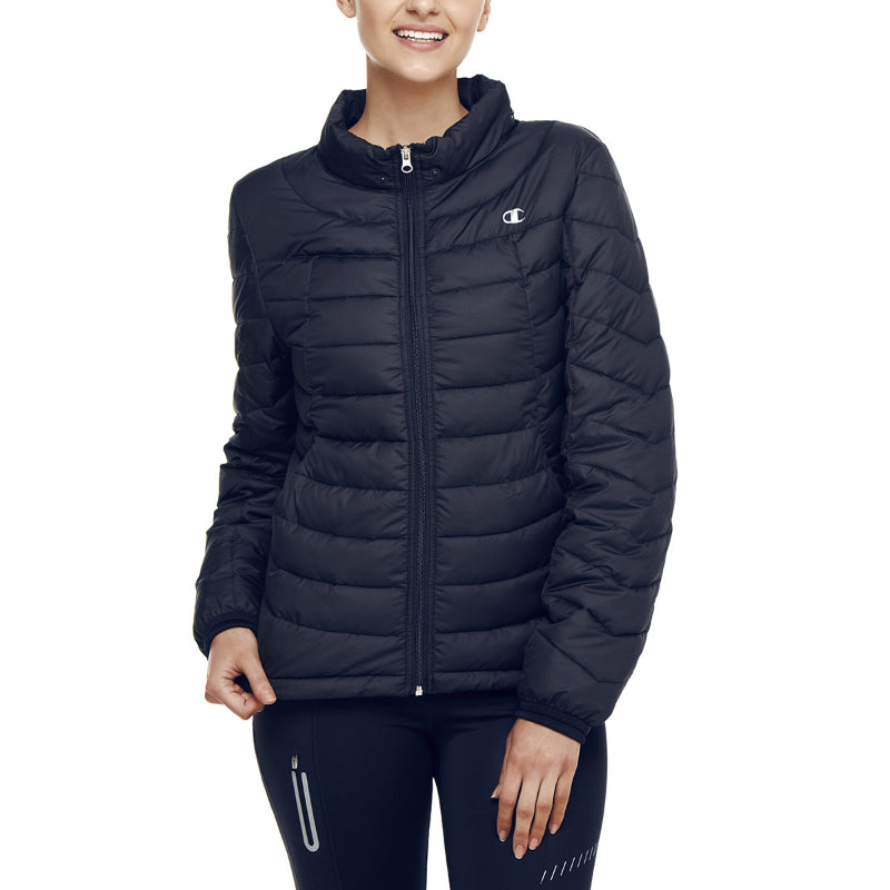 CHAMPION WOMENS PUFFER JACKET BLACK