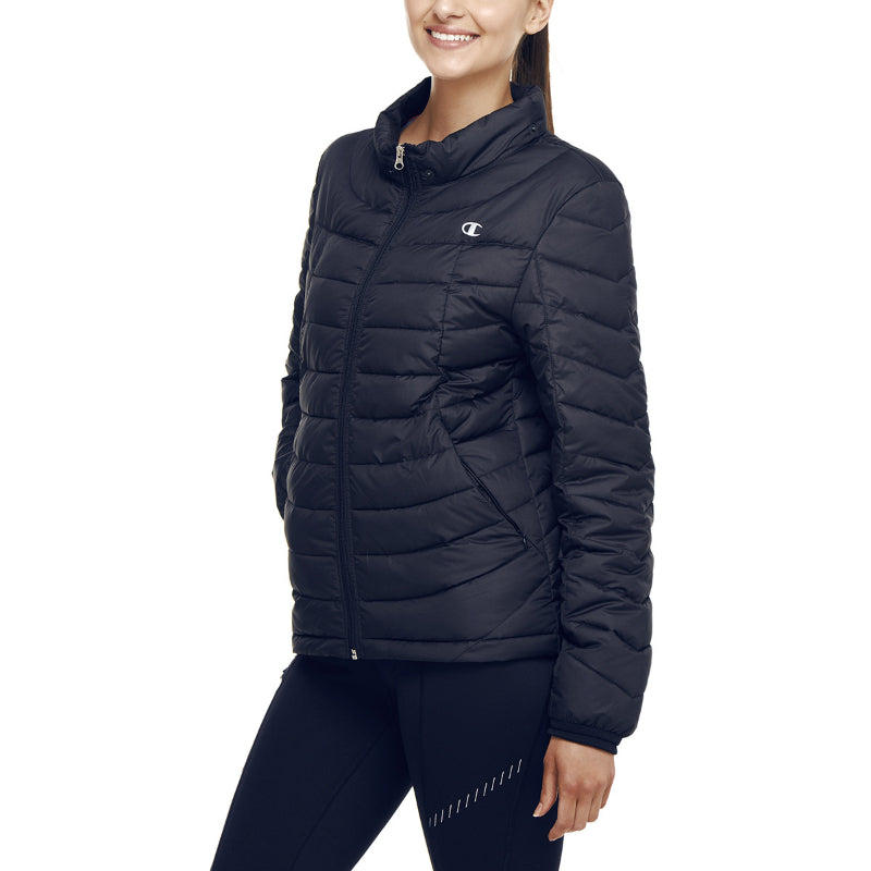 CHAMPION WOMENS PUFFER JACKET BLACK