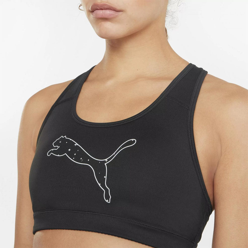 Puma Womens Mid Impact 4 Keeps Graphic Bra