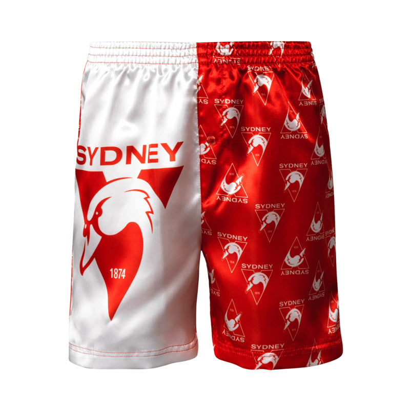 AFL MENS SYDNEY SWANS SATIN BOXER SHORT