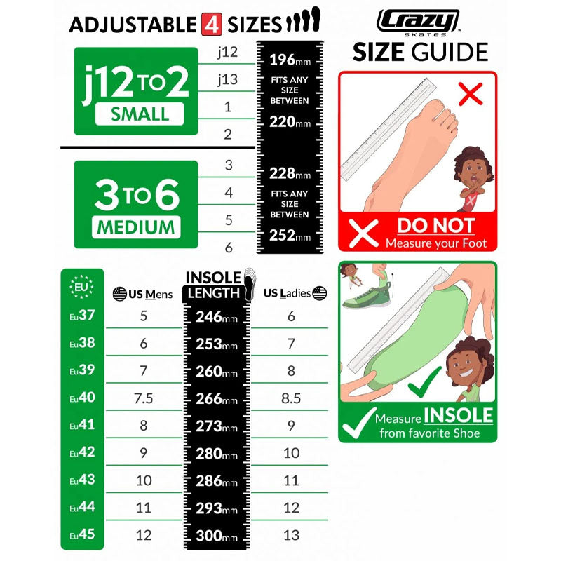 CRAZY SKATE GLITTER POP ROLLER SKATES