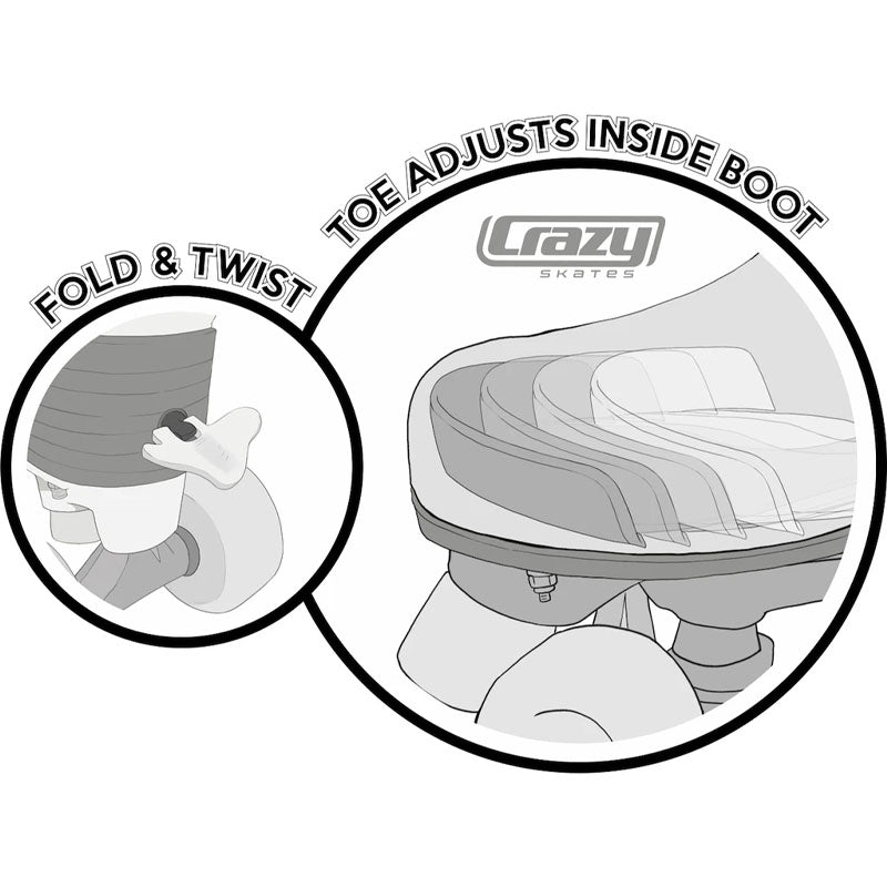 CRAZY SKATE GLITTER POP ROLLER SKATES