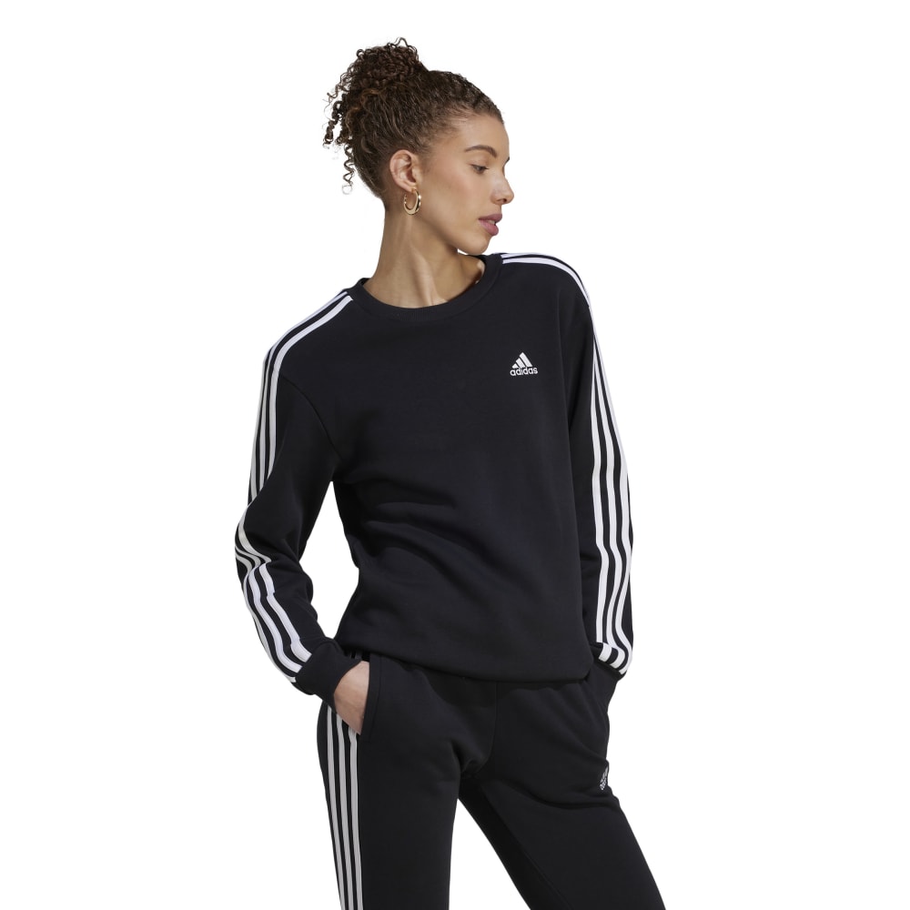 Adidas Womens 3-Stripes Fleece Sweatshirt