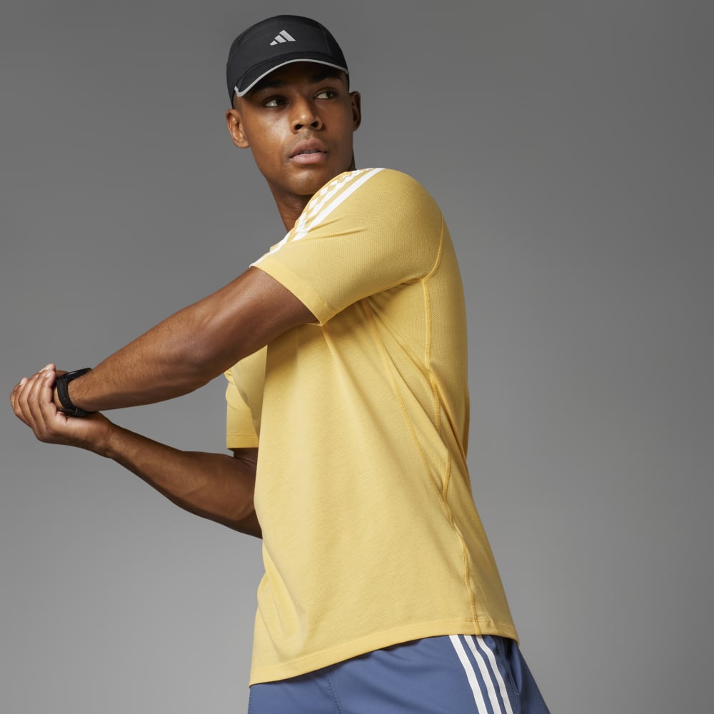 Adidas Mens Own The Run 3-Stripes Tee