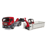 Bruder MAN TGS Truck with Roll-Off Container & Schaeff Yard Loader