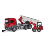 Bruder MAN TGS Truck with Roll-Off Container & Schaeff Yard Loader