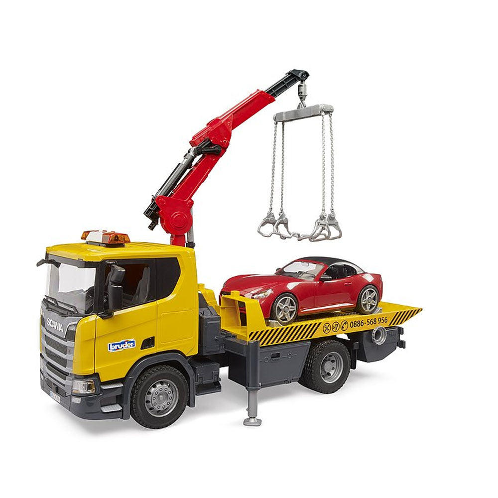 Bruder Scania Super 560R Tow Truck with Light & Sounds Module & Bruder Roadster