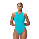 Speedo Womens Solid Racerback Zip One Piece