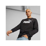 Puma Mens Essential+ Two-Tone Big Logo Fleece Crew