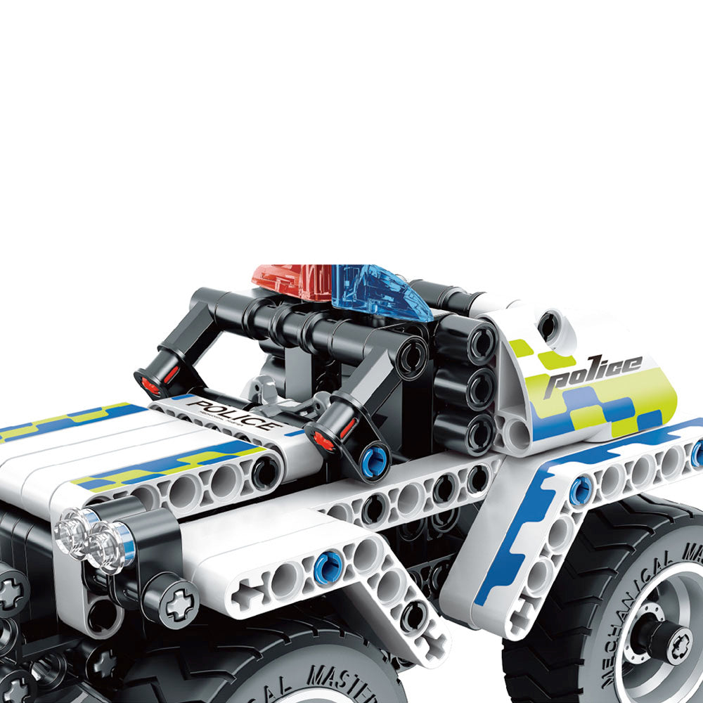 iM.Master Mechanical Master Pull Back Police Car building Blocks 199 Pcs