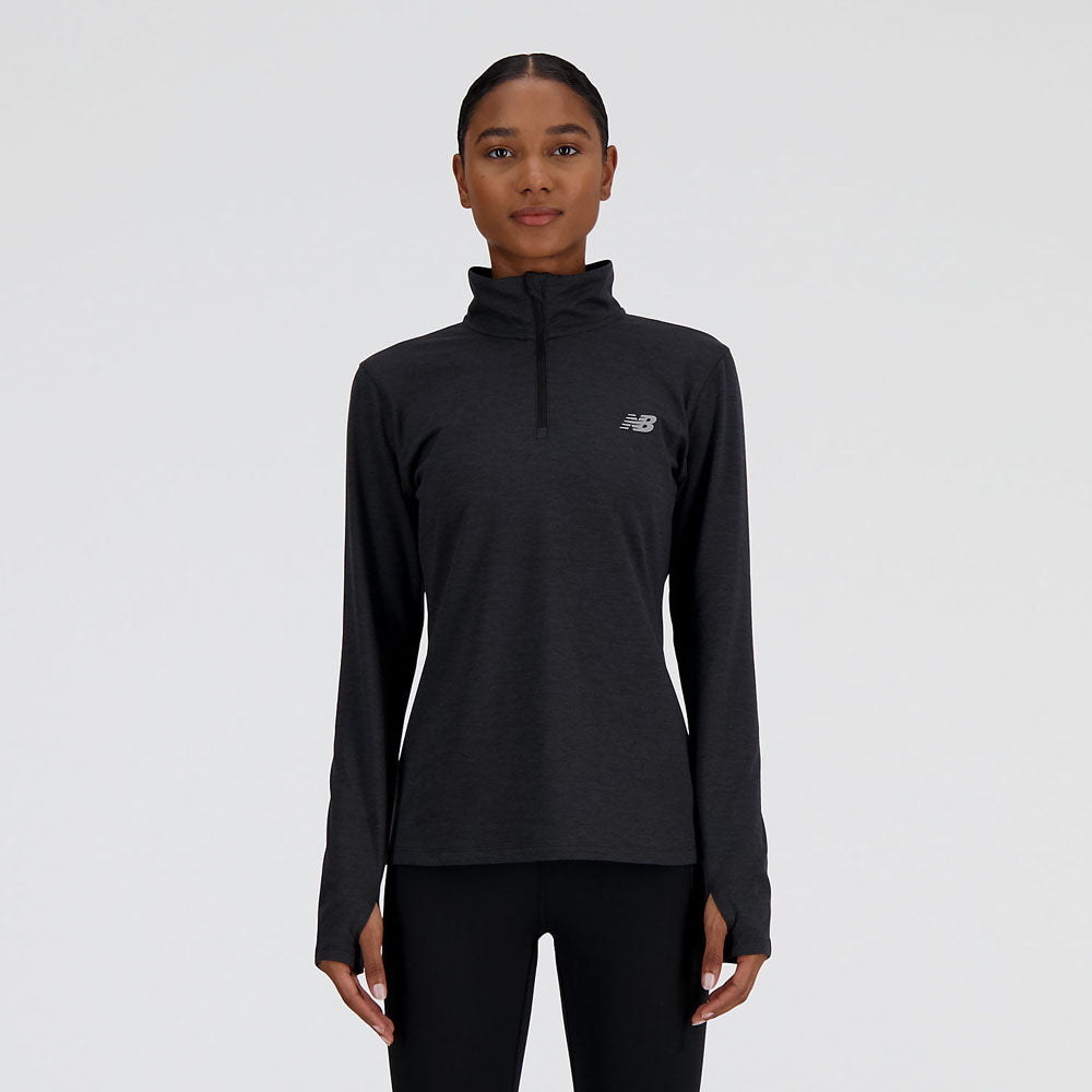New Balance Womens Space Dye Quarter Zip Pullover