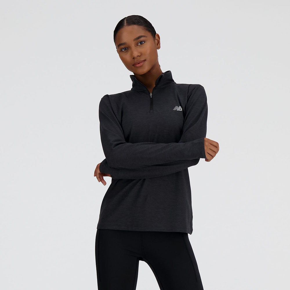 New Balance Womens Space Dye Quarter Zip Pullover