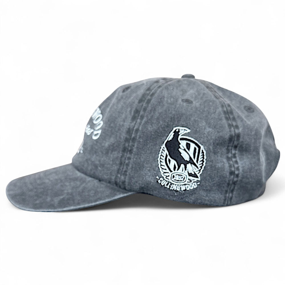 AFL Acid Wash Dad Cap - Collingwood Magpies
