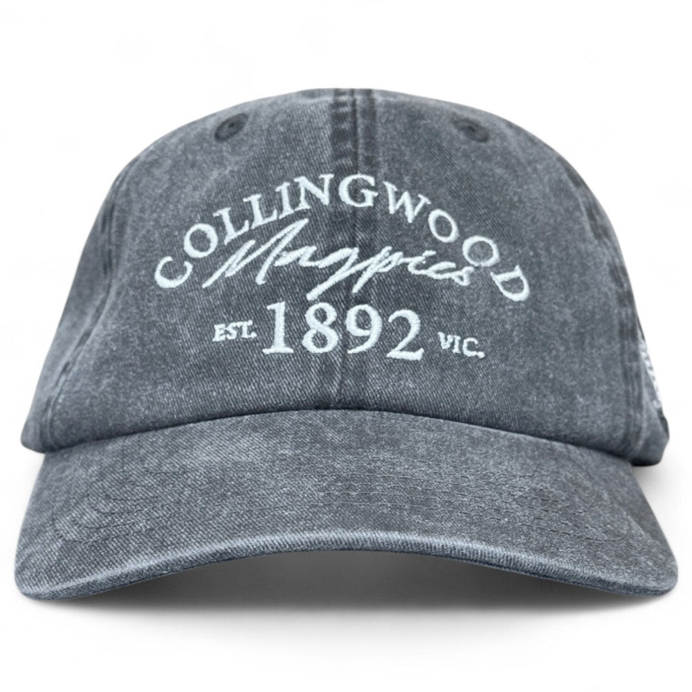 AFL Acid Wash Dad Cap - Collingwood Magpies