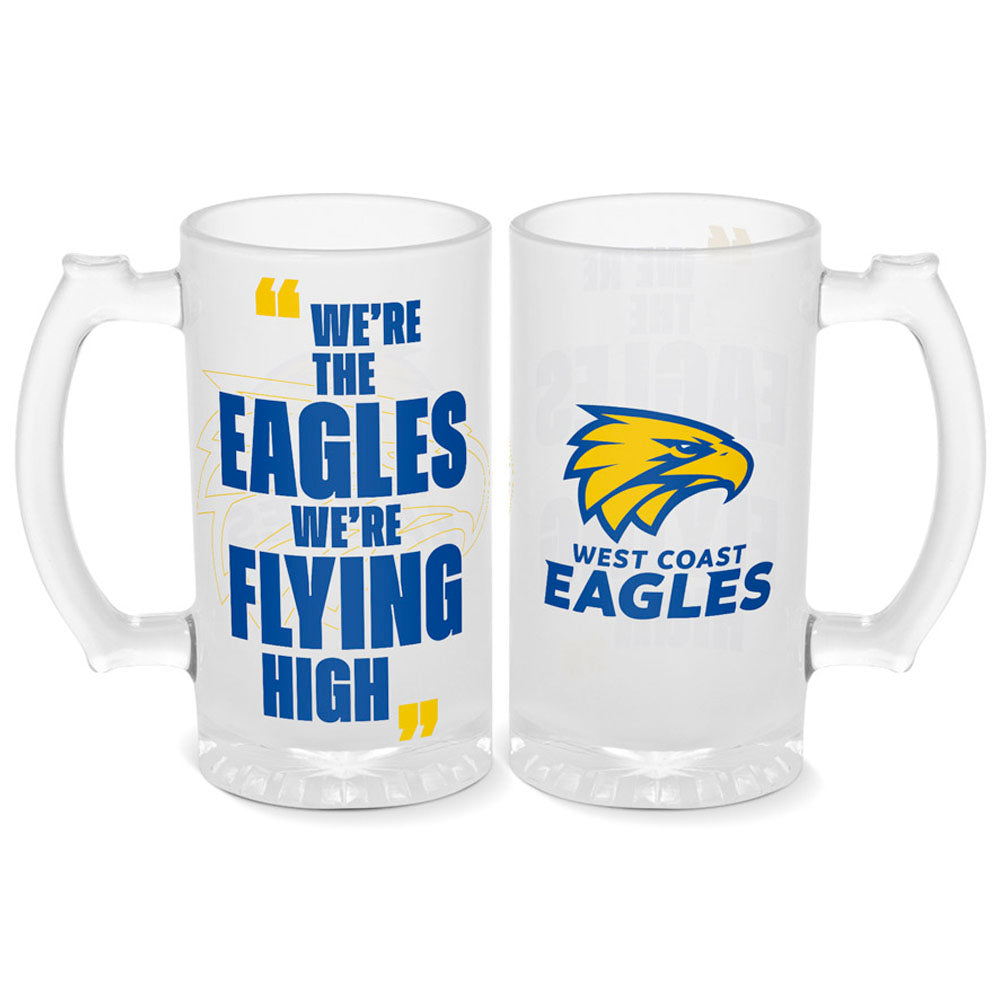 AFL Frosted Stein Glass - West Coast Eagles