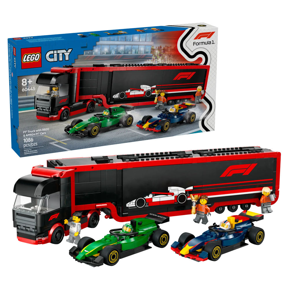 LEGO City F1 Truck With RB20 And AMR24 F1 Cars - 60445