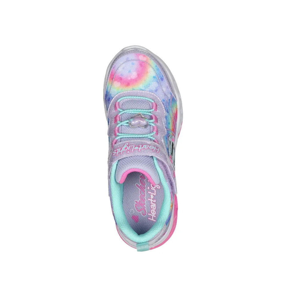 Skechers Kids Flutter Heart Lights - Groovy Swirl