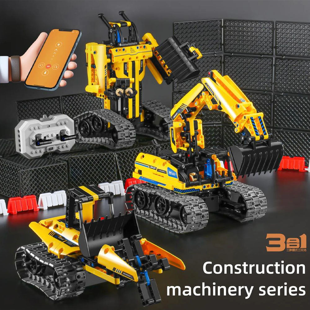 Mechanical Master 8037 RC Excavator & Robot 3in1 Stem Building Block Kit