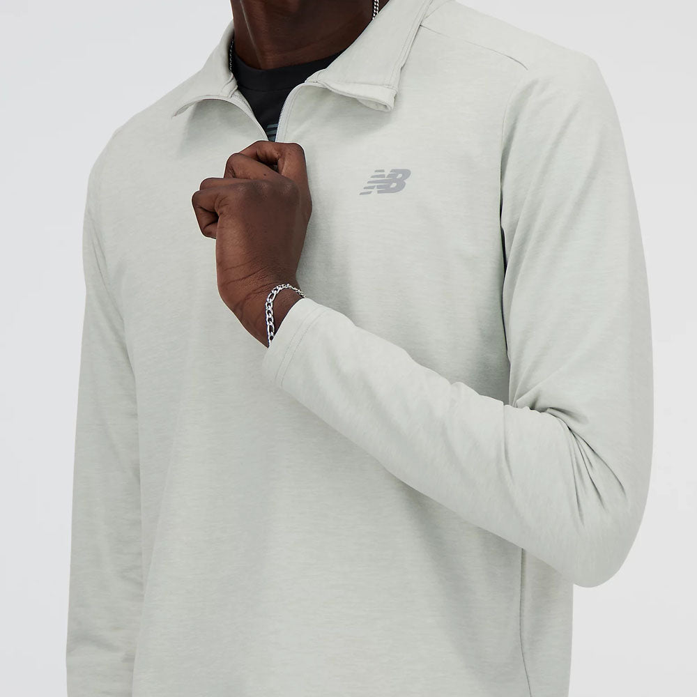 New Balance Mens Space Dye Quarter Zip Pullover