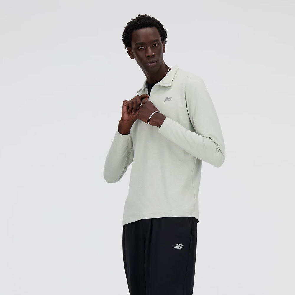 New Balance Mens Space Dye Quarter Zip Pullover