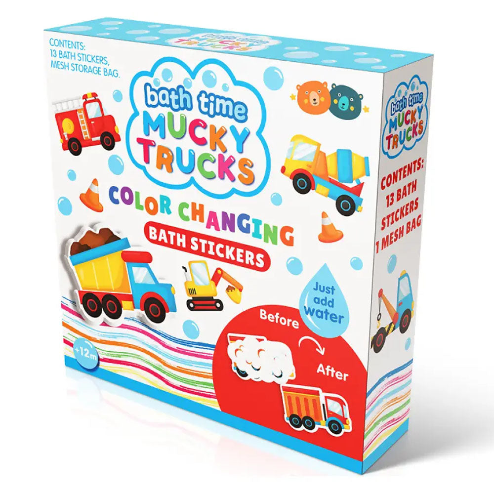 Buddy & Barney Colour Changing Bath Stickers - Mucky Trucks