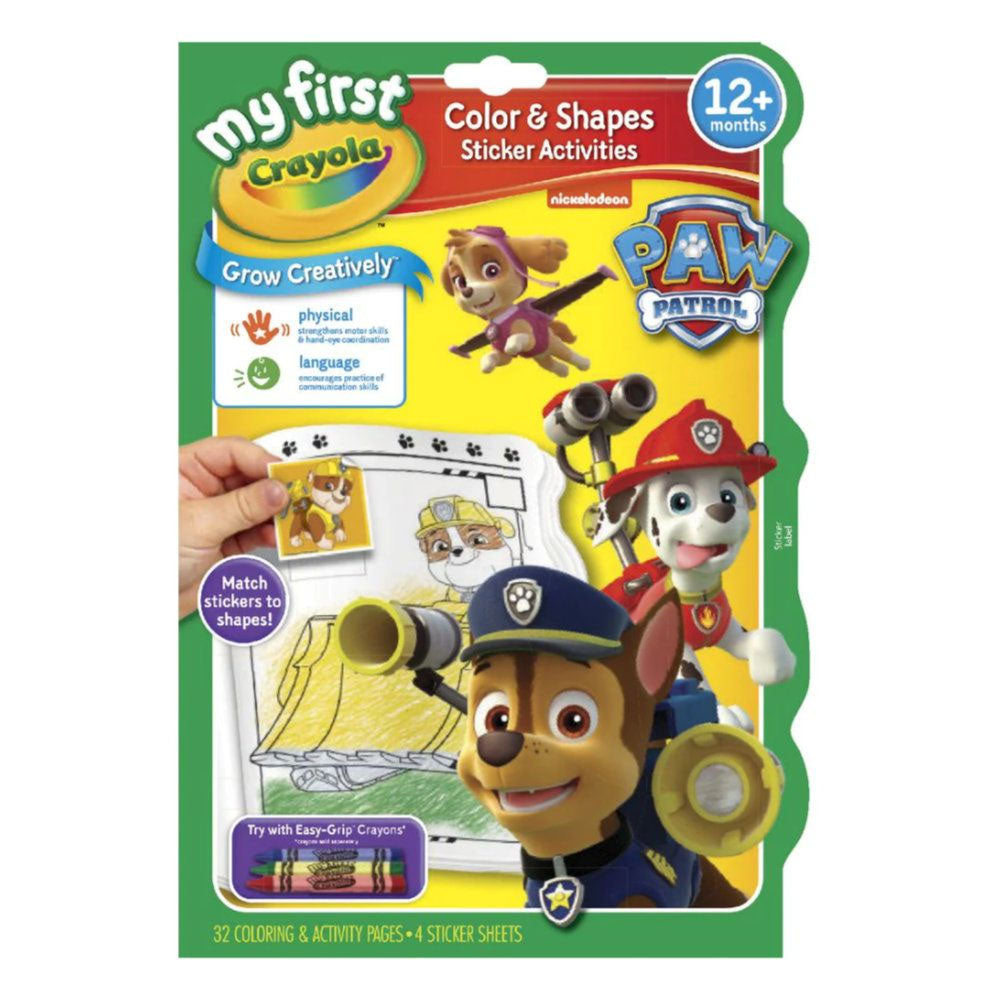 Crayola Color and Shapes Sticker Book Paw Patrol