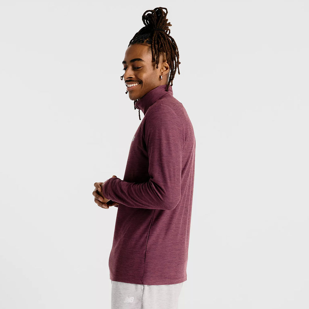 New Balance Mens Space Dye Quarter Zip Pullover
