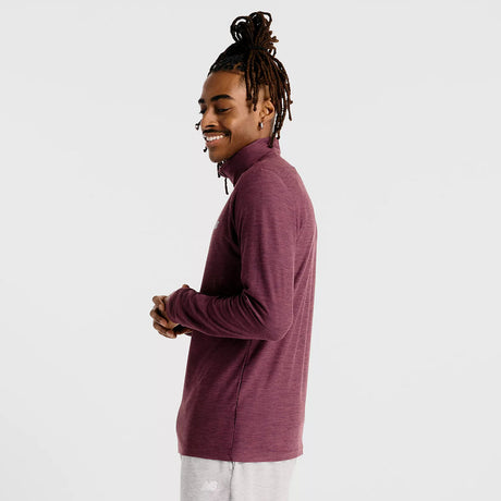 New Balance Mens Space Dye Quarter Zip Pullover