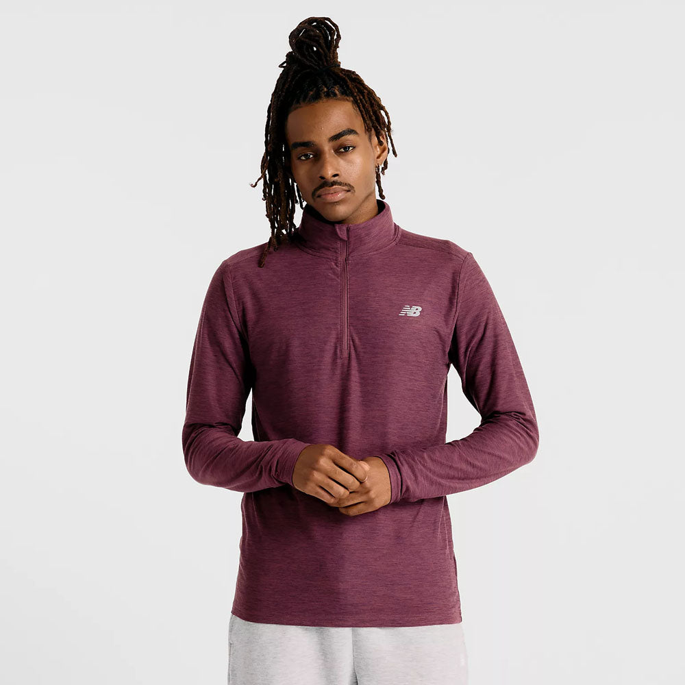 New Balance Mens Space Dye Quarter Zip Pullover