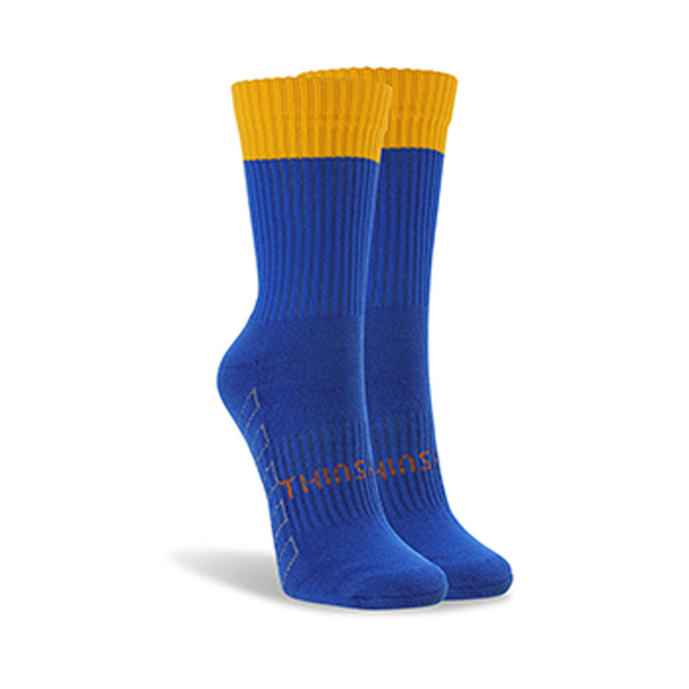 ThinSkins Short Football Socks - Royal - Gold Top