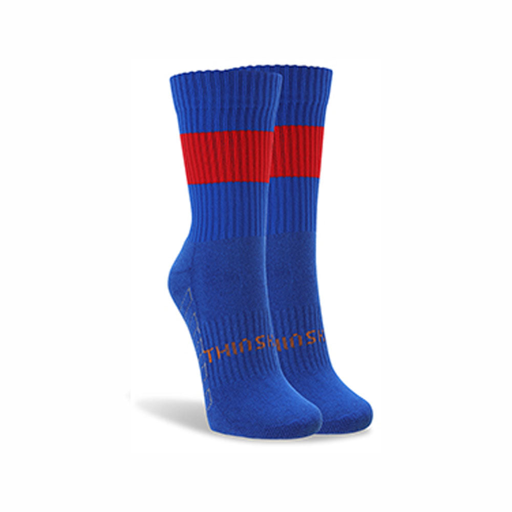 ThinSkins Short Football Socks - Royal - Red Hoop