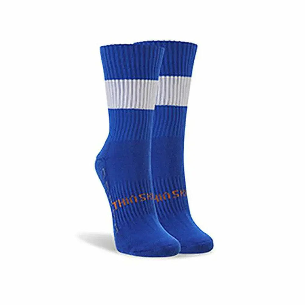 ThinSkins Short Football Socks - Royal - White Hoop