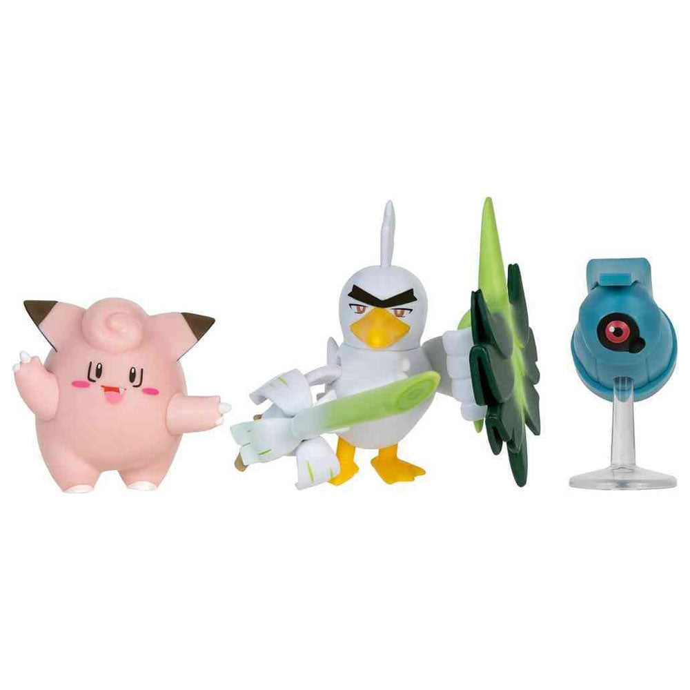Pokemon 2 & 3 Inch Figure Pack - Beldum, SirfetchD, Clefairy