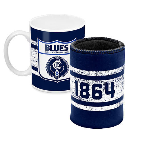 AFL MUG AND CAN COOLER CARLTON BLUES