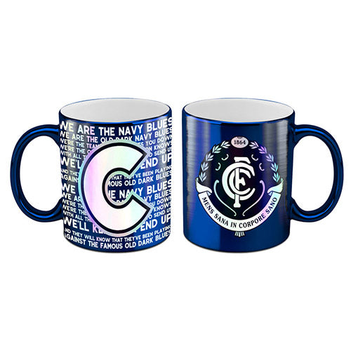 AFL METALLIC MUG CARLTON BLUES