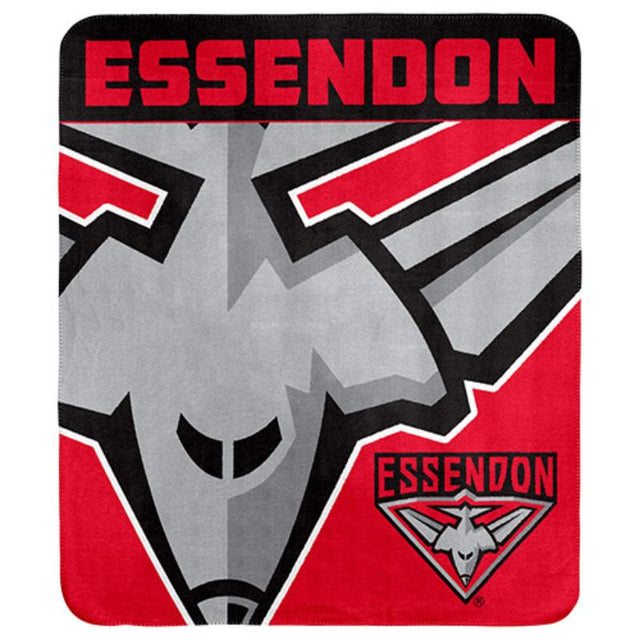 AFL POLAR FLEECE THROW RUG ESSENDON BOMBERS