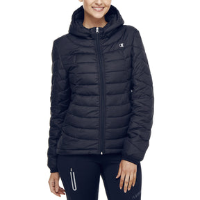 CHAMPION WOMENS PUFFER JACKET BLACK