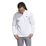 Adidas Mens Primegreen Water Resistant Quarter-Zip Pullover White