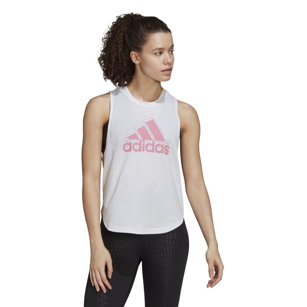Adidas Womens Aeroready Made For Training Logo Graphic Raceback Tank Top